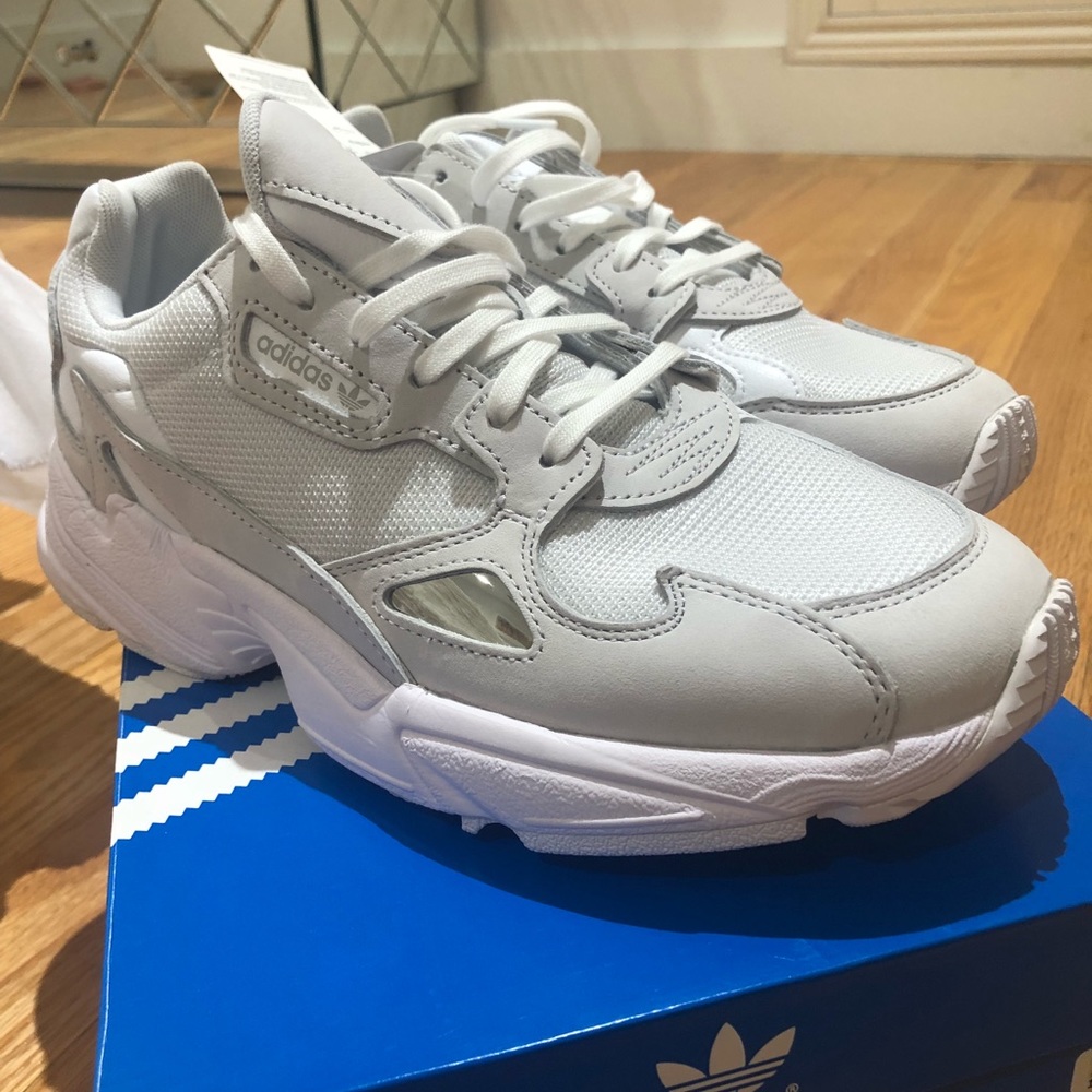 Adidas Women’s Falcon Trainer in Triple White SZ 8